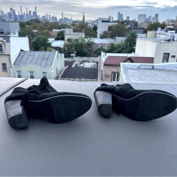 H&M black suede fringe boot​s size 8 western coastal cowgirl indie edgy grunge - Picture 3 of 3